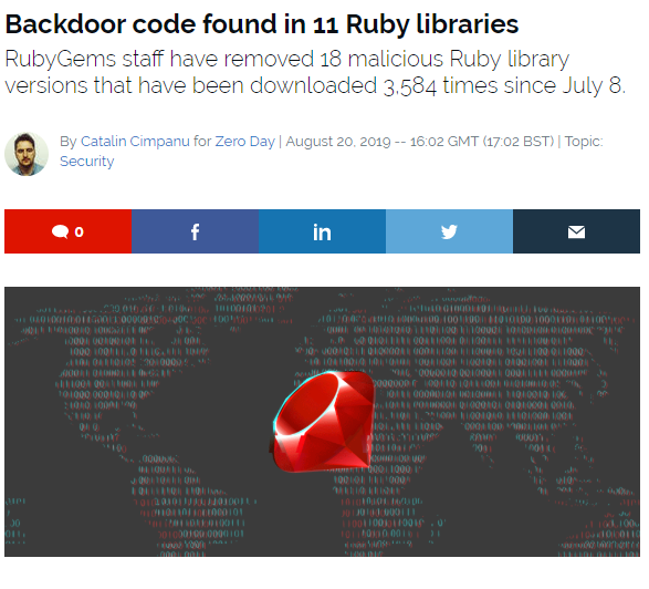 ZDNet Ruby compromised