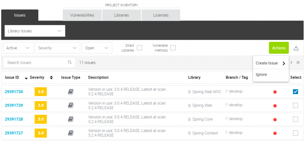 Veracode SCA - Library versions